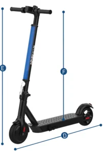Scooter dimensions diagram 2
